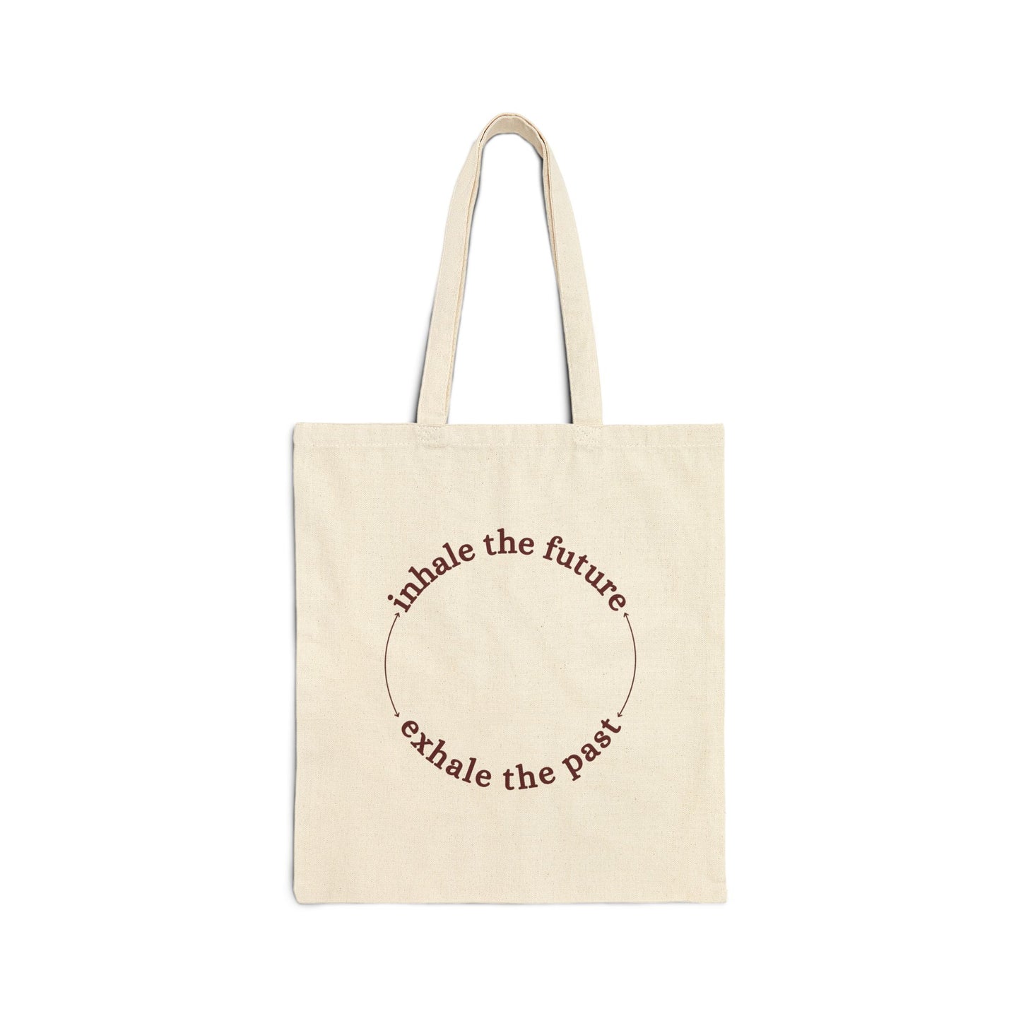 Inhale the future-Exhale the past, Cotton Canvas Yoga accessory Tote Bag