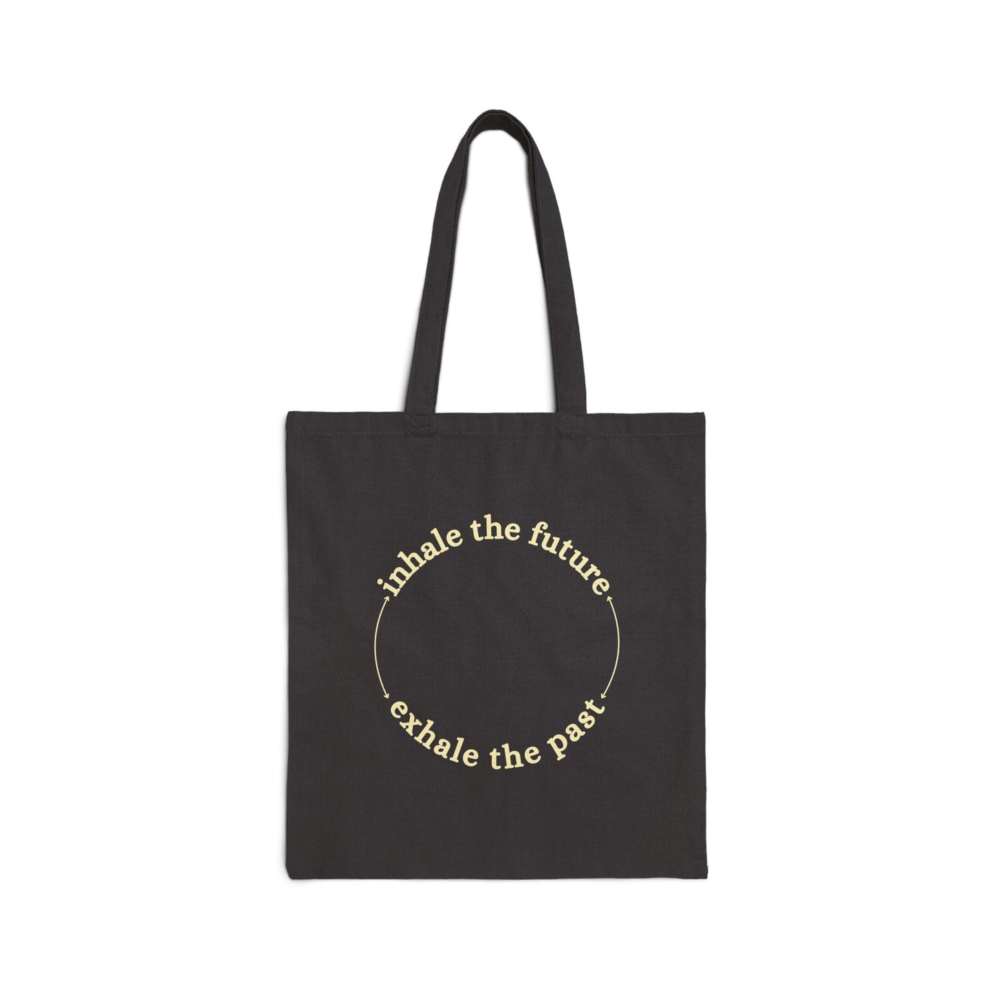 Inhale the future-Exhale the past, Cotton Canvas Yoga accessory Tote Bag
